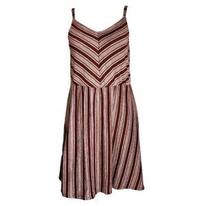 Universal Thread Dress Womens M Medium Purple White Striped Sleeveless Pullover